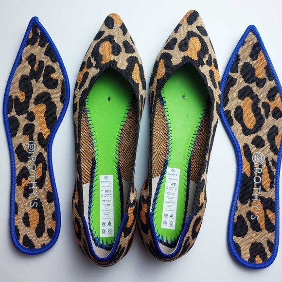 Rothy's Retired Big Cat Print The Point Flats Shoes Size 11 NWOB - Picture 4 of 8